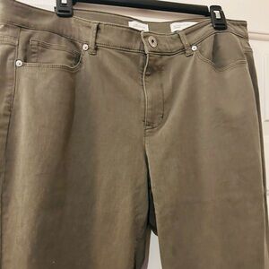 Olive Green Women's Ankle Jeans